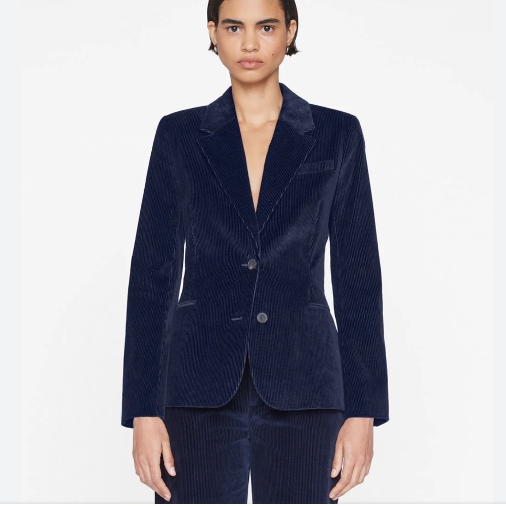 Vintage Women’s Blazer Corduroy Lined Midnight Blue Pockets 100% cotton Sz 12